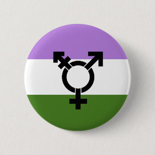 Macaron Rond 5 Cm Drapeau de fierté genderqueer