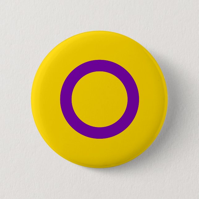 Macaron Rond 5 Cm Drapeau de fierté intersexuelle LGBT Pride (Devant)
