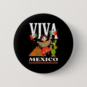Macaron Rond 5 Cm Drapeau de fierté mexicaine mexique racines patrim