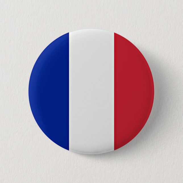 Macaron Rond 5 Cm Drapeau de France (Devant)