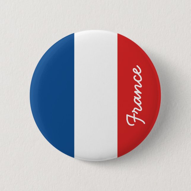 Macaron Rond 5 Cm Drapeau de France (Devant)