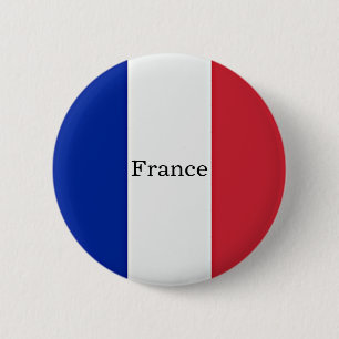 Macaron Rond 5 Cm Drapeau de France, étiqueté,