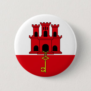 Macaron Rond 5 Cm Drapeau de Gibraltar
