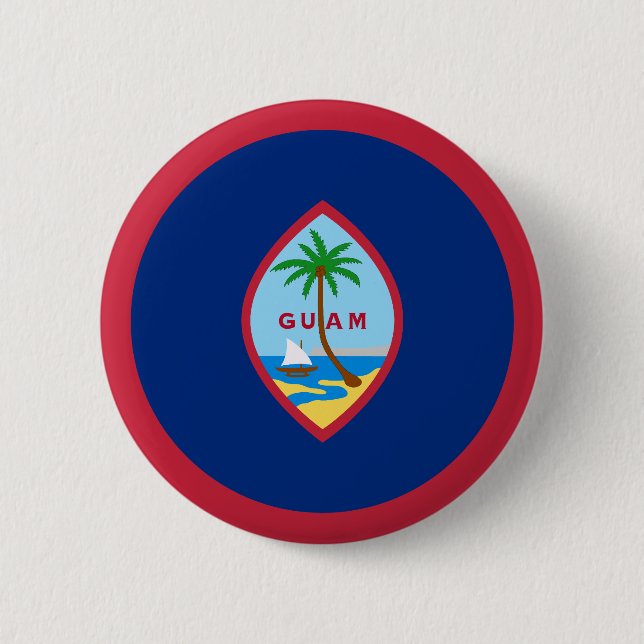 Macaron Rond 5 Cm Drapeau de Guam (Devant)