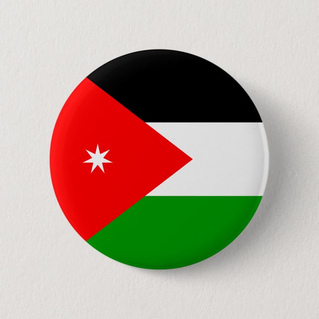Macaron Rond 5 Cm Drapeau de haute qualité de la Jordanie (Devant)