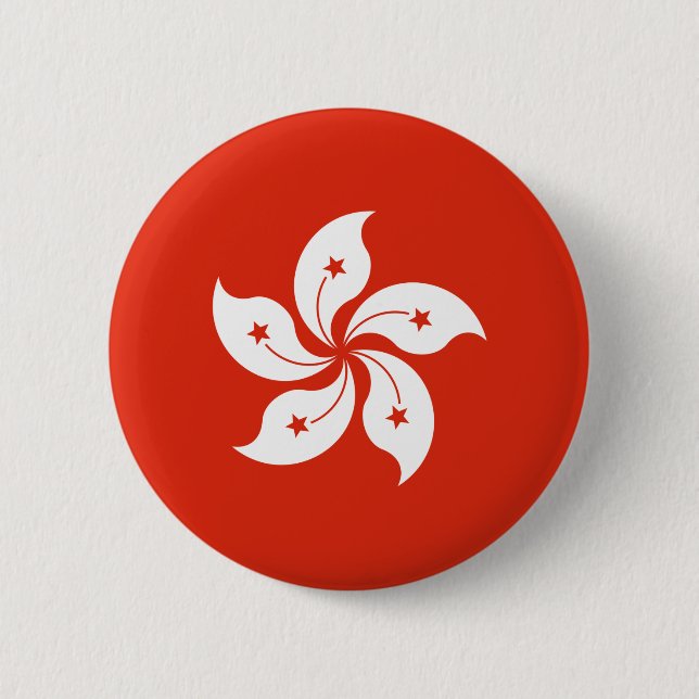 Macaron Rond 5 Cm Drapeau de Hong Kong (Devant)