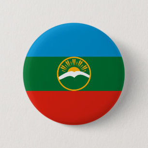 Macaron Rond 5 Cm Drapeau de Karatchaïevo-Tcherkessie