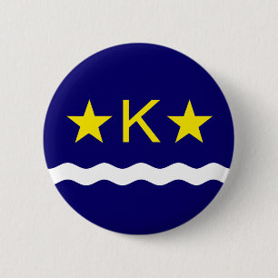 Macaron Rond 5 Cm Drapeau de Kinshasa, Congo Pinback Button
