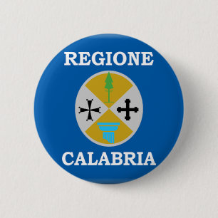 Macaron Rond 5 Cm Drapeau de la Calabre (Italie)