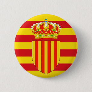 Macaron Rond 5 Cm Drapeau de la Catalogne