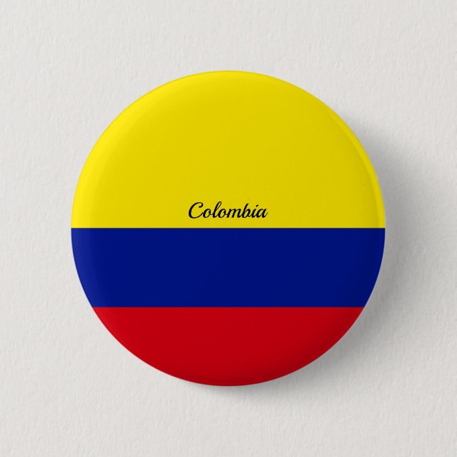 Macaron Rond 5 Cm Drapeau de la Colombie (Devant)