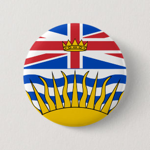 Macaron Rond 5 Cm Drapeau de la Colombie-Britannique