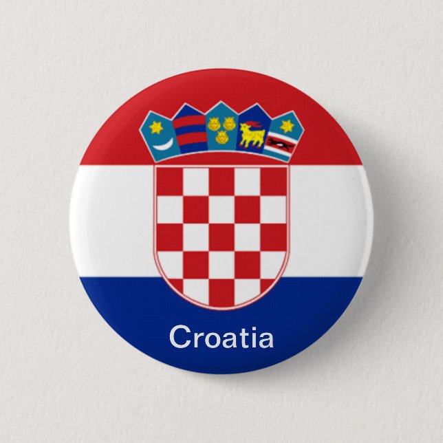 Macaron Rond 5 Cm Drapeau de la Croatie (Devant)