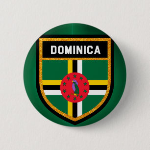 Macaron Rond 5 Cm Drapeau de la Dominique