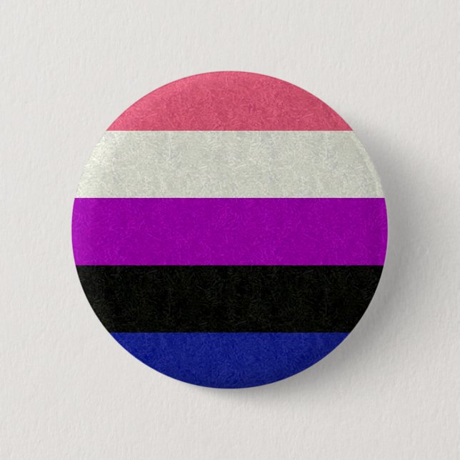 Macaron Rond 5 Cm Drapeau de la Fierté de Fluid de genre Conception  (Devant)