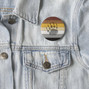 Macaron Rond 5 Cm drapeau de la fierté de l'ours de SlipperyJoe's te