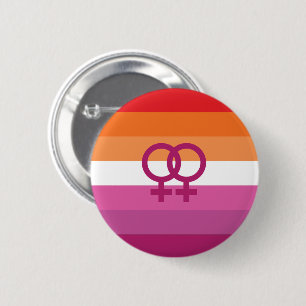 Macaron Rond 5 Cm Drapeau de la fierté lesbienne WLW (coucher du sol