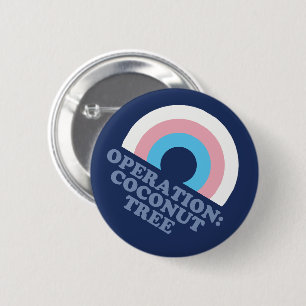 Macaron Rond 5 Cm Drapeau de la Fierté trans de l'arbre à noix de co