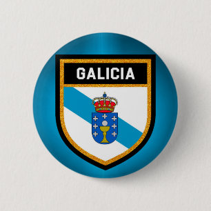 Macaron Rond 5 Cm Drapeau de la Galicie