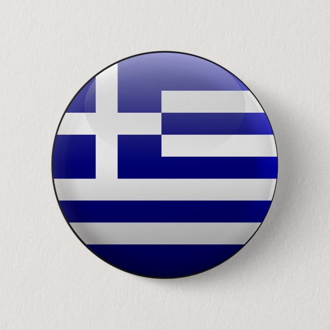 Macaron Rond 5 Cm Drapeau de la Grèce (Devant)