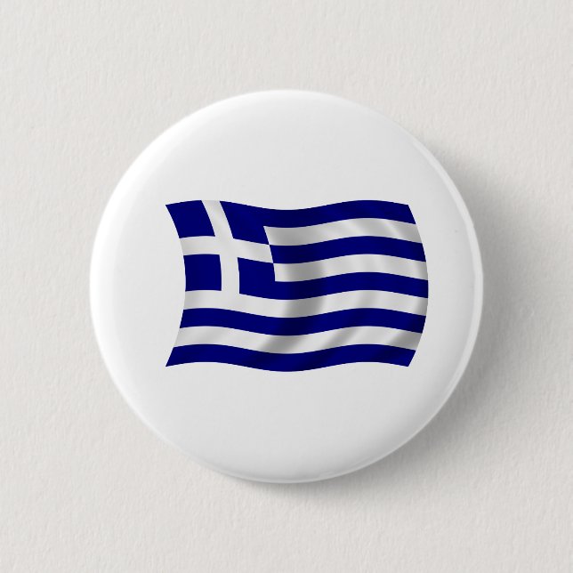 Macaron Rond 5 Cm Drapeau de la Grèce (Devant)