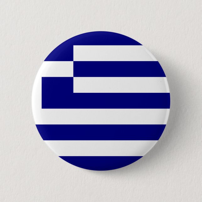 Macaron Rond 5 Cm Drapeau de la Grèce (Devant)