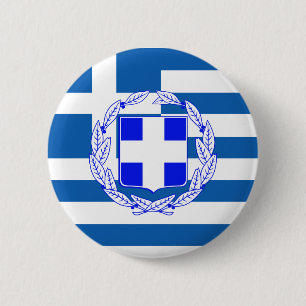 Macaron Rond 5 Cm Drapeau de la Grèce