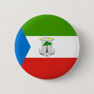 Macaron Rond 5 Cm Drapeau de la Guinée équatoriale