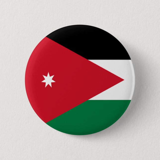 Macaron Rond 5 Cm Drapeau de la Jordanie (Devant)