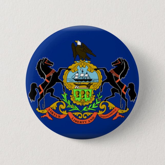 Macaron Rond 5 Cm Drapeau de la Pennsylvanie (Devant)