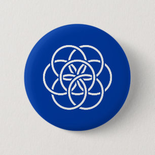 Macaron Rond 5 Cm drapeau de la planète bleu terre symbole de l'huma