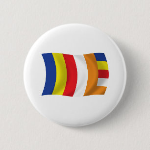 Macaron Rond 5 Cm Drapeau de la religion bouddhiste Bouton