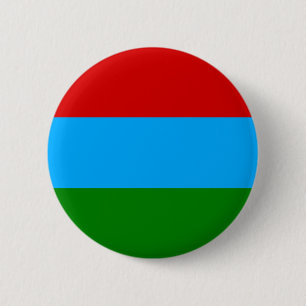 Macaron Rond 5 Cm Drapeau de la République de Carélie