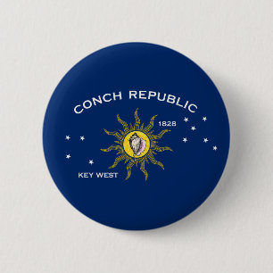 Macaron Rond 5 Cm Drapeau de la République de Conch, Drapeau de Key 