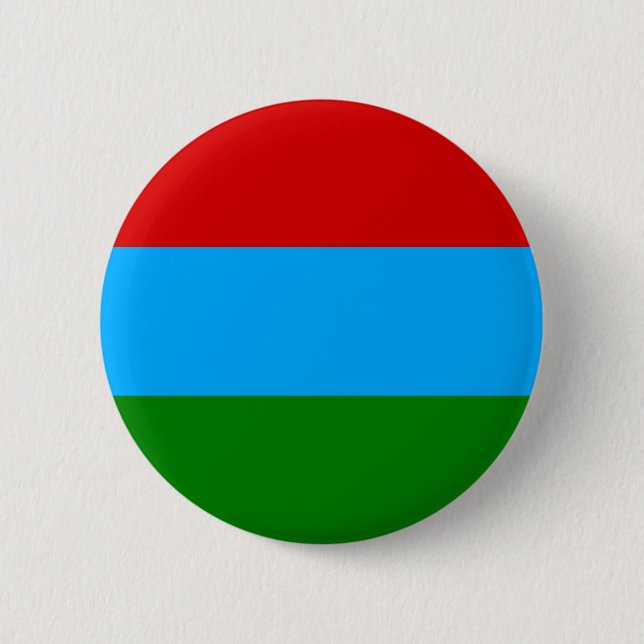 Macaron Rond 5 Cm Drapeau de la République de Karelia (Devant)