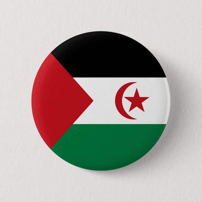 Macaron Rond 5 Cm Drapeau de la République démocratique arabe sahrao (Devant)