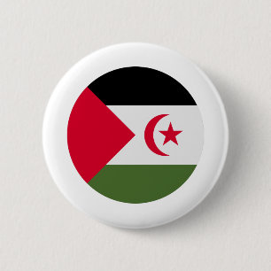 Macaron Rond 5 Cm Drapeau de la République démocratique arabe sahrao