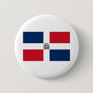 Macaron Rond 5 Cm Drapeau de la République Dominicaine