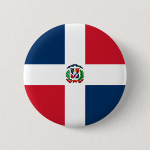 Macaron Rond 5 Cm Drapeau de la République Dominicaine sur le