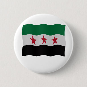 Macaron Rond 5 Cm Drapeau de la République syrienne 1932-59 1961-63