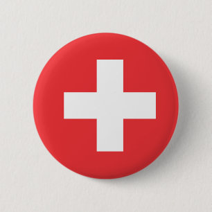 Macaron Rond 5 Cm Drapeau de la Suisse