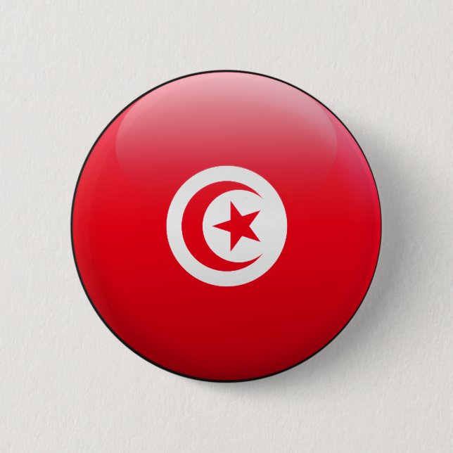 Macaron Rond 5 Cm Drapeau de la Tunisie (Devant)