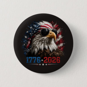 Macaron Rond 5 Cm Drapeau de l'Aigle Patriotique America 250 1776–2