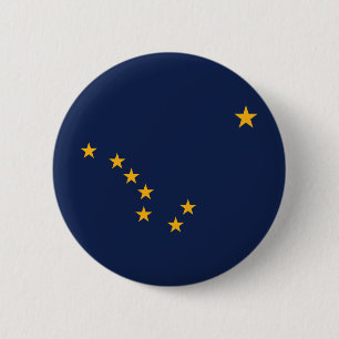 Macaron Rond 5 Cm Drapeau de l'Alaska