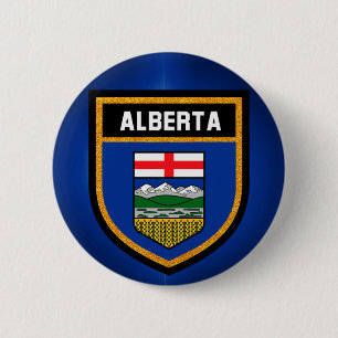 Macaron Rond 5 Cm Drapeau de l'Alberta