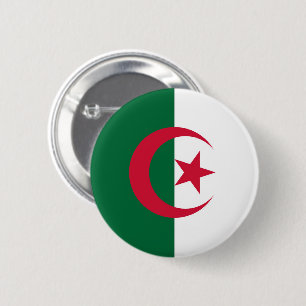 Macaron Rond 5 Cm Drapeau de l'Algérie