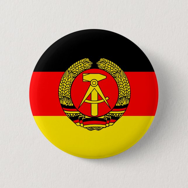 Macaron Rond 5 Cm Drapeau de l'Allemagne de l'Est (Devant)