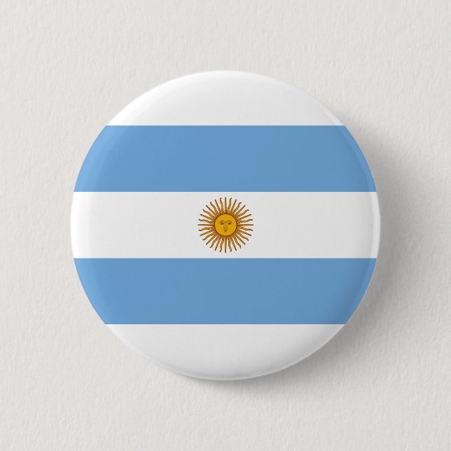 Macaron Rond 5 Cm Drapeau de l'Argentine (Devant)