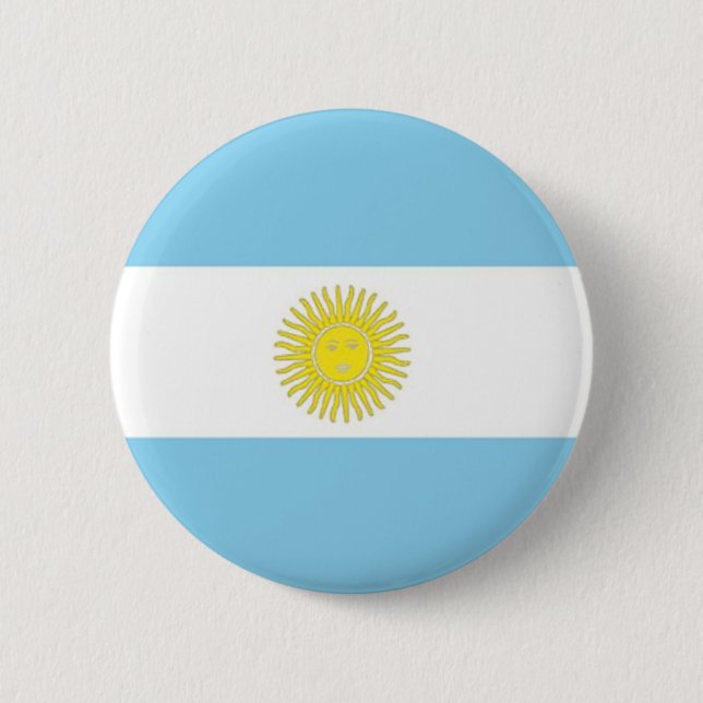 Macaron Rond 5 Cm Drapeau de l'Argentine (Devant)