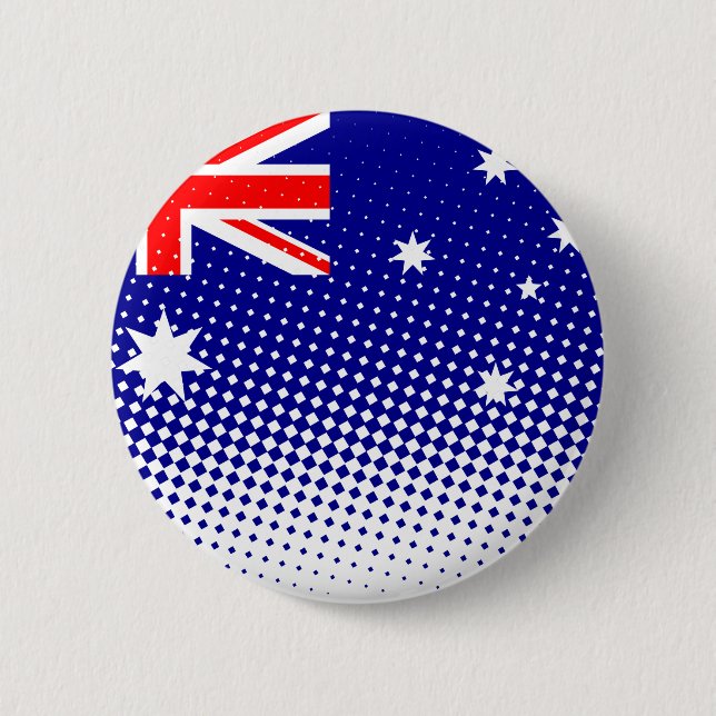 Macaron Rond 5 Cm Drapeau De L'Australie Avec Effet Halftone (Devant)